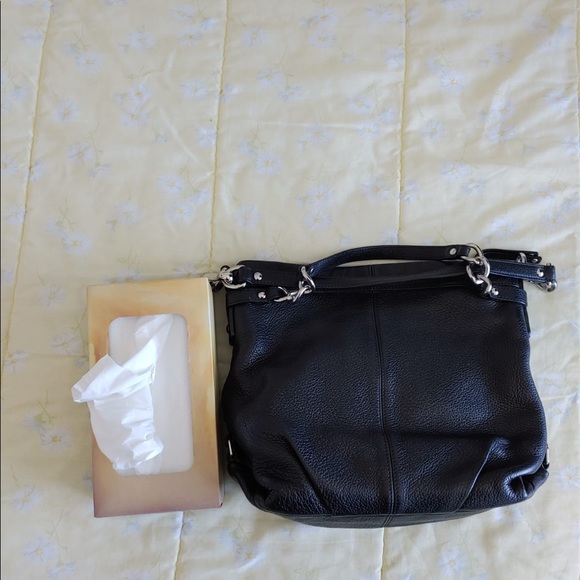 Black Leather Coach double strapped bag - Picture 5 of 12